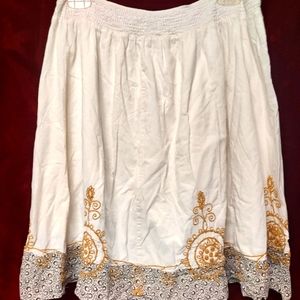 Vintage White/ Cream Skirt with Beautiful Embroidery